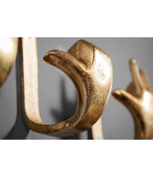 Invicta Interior Extravagante kapstokken FINGERS goud set van 3 wandkapstokken - 40917