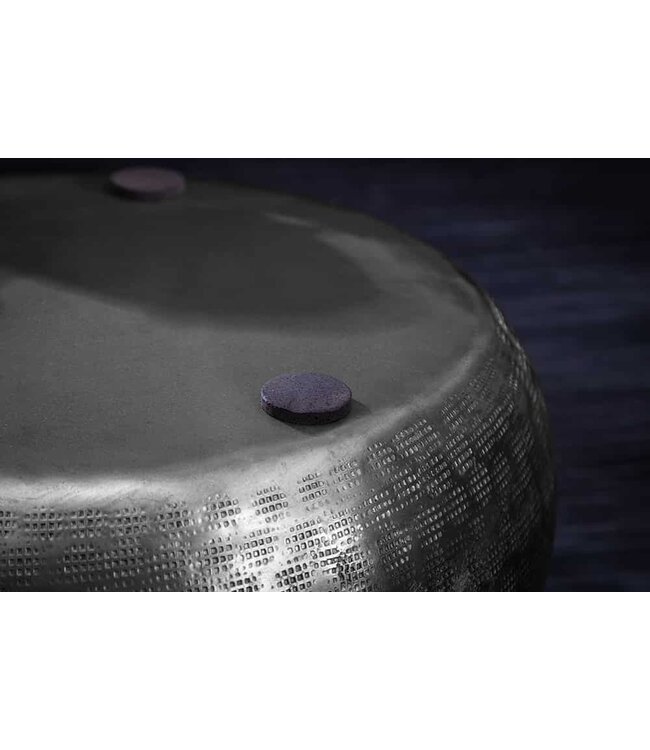 Invicta Interior Handgemaakte kommen set van 2 ORIENT zilveren bloempotten in gehamerd ontwerp - 40909