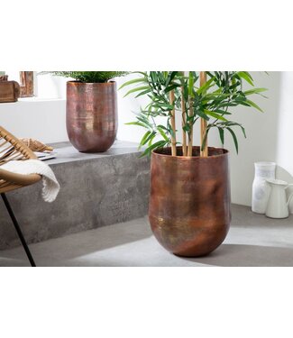Invicta Interior Set van 2 bloempotten FLOWERS XL 20/30cm metaal koper gevlamd - 40905