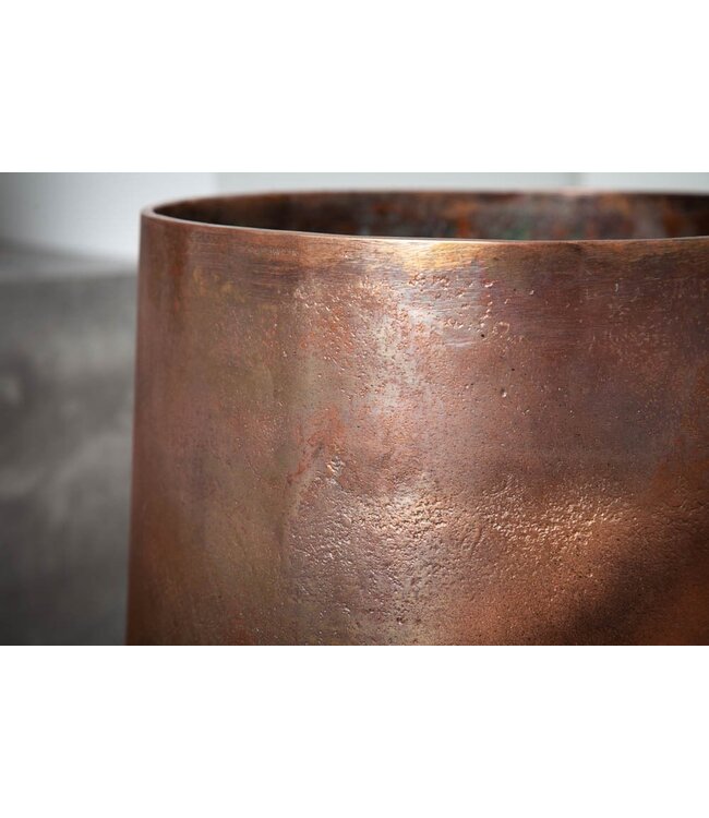 Invicta Interior Set van 2 bloempotten FLOWERS XL 20/30cm metaal koper gevlamd - 40905