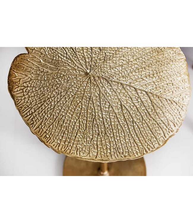 Invicta Interior Handgemaakte design bijzettafel ABSTRACT LEAF 40cm goud - 40904