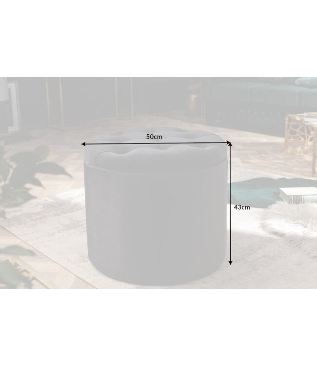 Invicta Interior Elegante kruk MODERN BAROQUE 50cm zwart fluwelen opbergmand - 40734