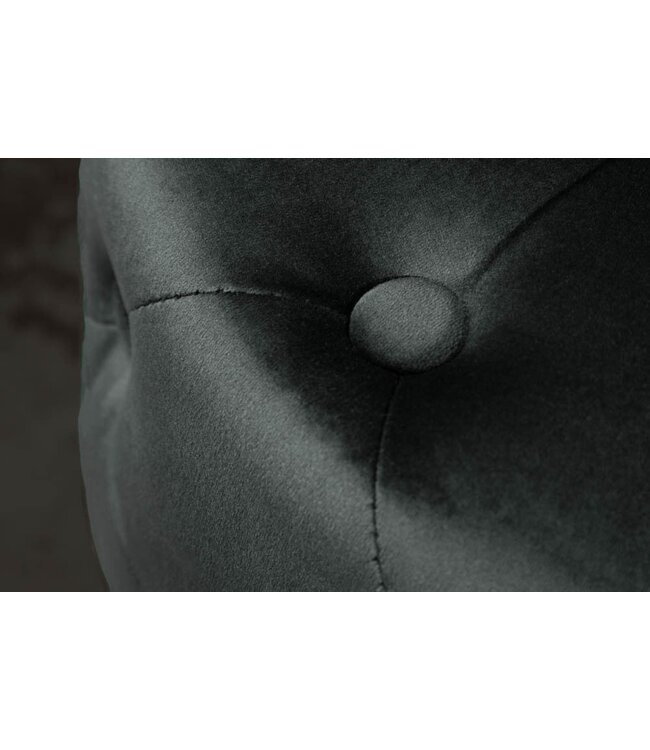 Invicta Interior Design kruk MODERN BAROK 40cm zwart goud fluweel Chesterfield - 40732