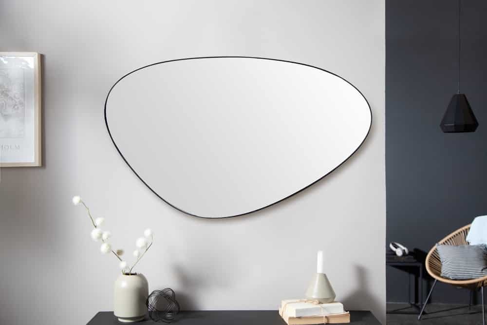 Moderne wandspiegel NOEMI 90cm zwart asymmetrisch design - 40703 ...
