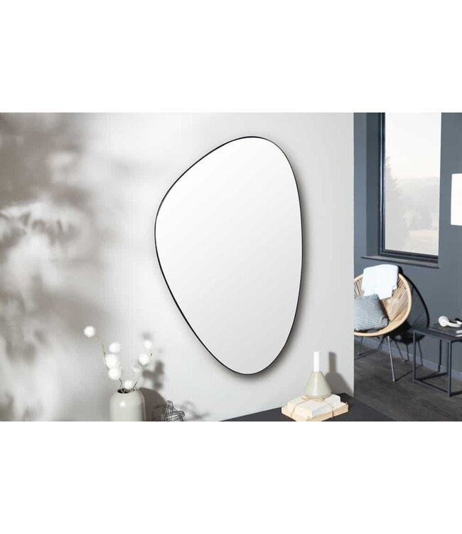 Invicta Interior Moderne wandspiegel NOEMI 90cm zwart asymmetrisch design - 40703