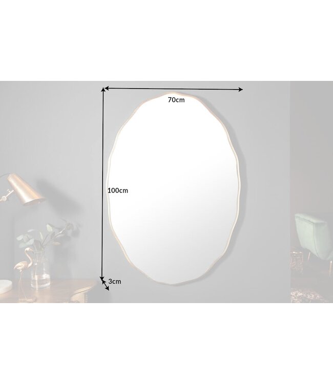 Invicta Interior Elegante wandspiegel ELEGANCIA 100cm goud ovaal design - 40696