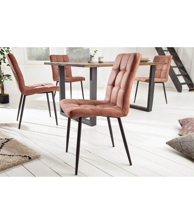 Invicta Interior Retro design stoel MODENA vintage bruin met decoratieve stiksels - 40689