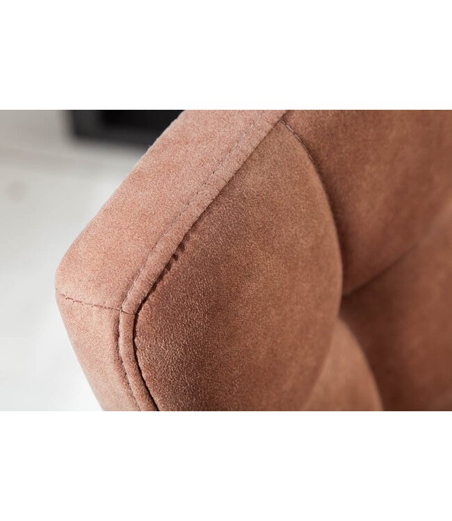 Invicta Interior Retro design stoel MODENA vintage bruin met decoratieve stiksels - 40689