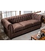 Invicta Interior Chesterfield 3-zitsbank 200cm vintage bruin 3-zits met knoopstiksel en veerkern - 40652