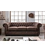 Invicta Interior Chesterfield 3-zitsbank 200cm vintage bruin 3-zits met knoopstiksel en veerkern - 40652