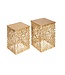 Invicta Interior Filigraan bijzettafel set van 2 ABSTRACT LEAF 45cm goud handgemaakt - 40613