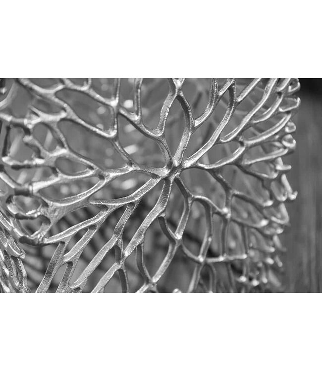 Invicta Interior Filigraan bijzettafel set van 2 ABSTRACT LEAF 45cm zilver handgemaakt - 40612