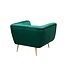 Invicta Interior Retro fauteuil NOBLESSE 105cm smaragdgroen fluweel met decoratieve quilting - 40478