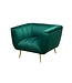 Invicta Interior Retro fauteuil NOBLESSE 105cm smaragdgroen fluweel met decoratieve quilting - 40478