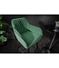 Invicta Interior Elegante barkruk TURIJN smaragdgroen fluweel met decoratieve gewatteerde barstoel met armleuning - 40436