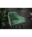 Invicta Interior Elegante barkruk TURIJN smaragdgroen fluweel met decoratieve gewatteerde barstoel met armleuning - 40436