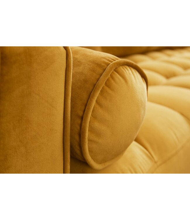 Invicta Interior Elegante hoekbank COSY VELVET 260cm mosterdgeel fluwelen veerkern 3-zitsbank - 40277