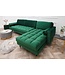 Invicta Interior Elegante hoekbank COSY VELVET 260cm smaragdgroene fluwelen veerkern 3-zitsbank - 40274