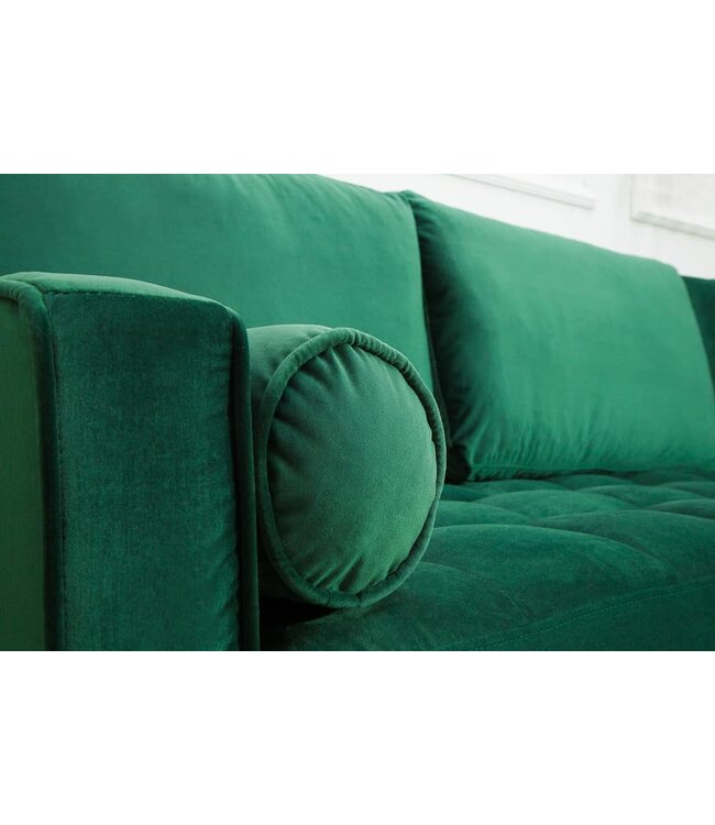 Invicta Interior Elegante hoekbank COSY VELVET 260cm smaragdgroene fluwelen veerkern 3-zitsbank - 40274