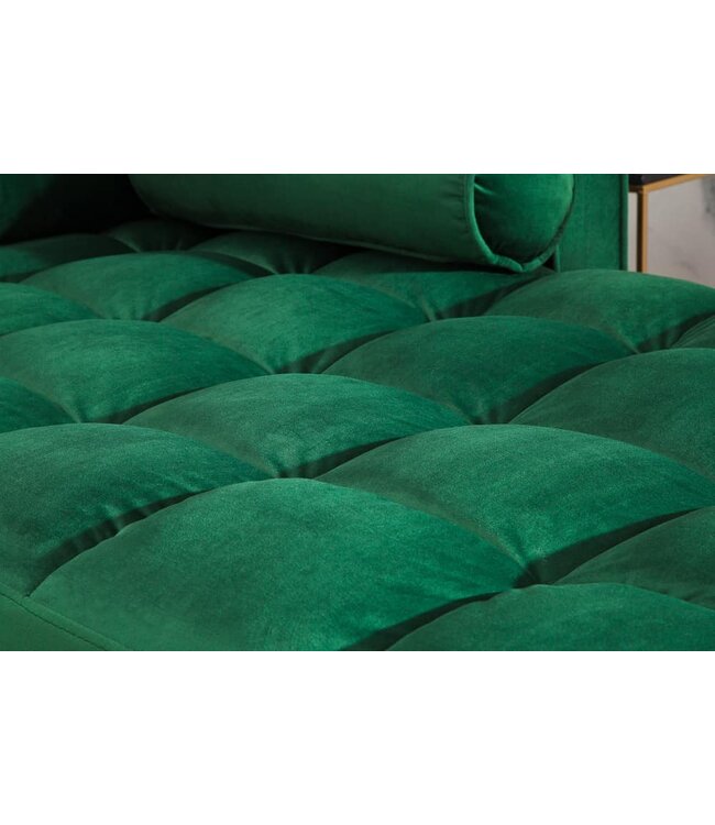 Invicta Interior Elegante hoekbank COSY VELVET 260cm smaragdgroene fluwelen veerkern 3-zitsbank - 40274