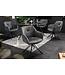 Invicta Interior Draaibare design stoel EUPHORIA donkergrijs fluweel met armleuning metalen frame zwart - 40263