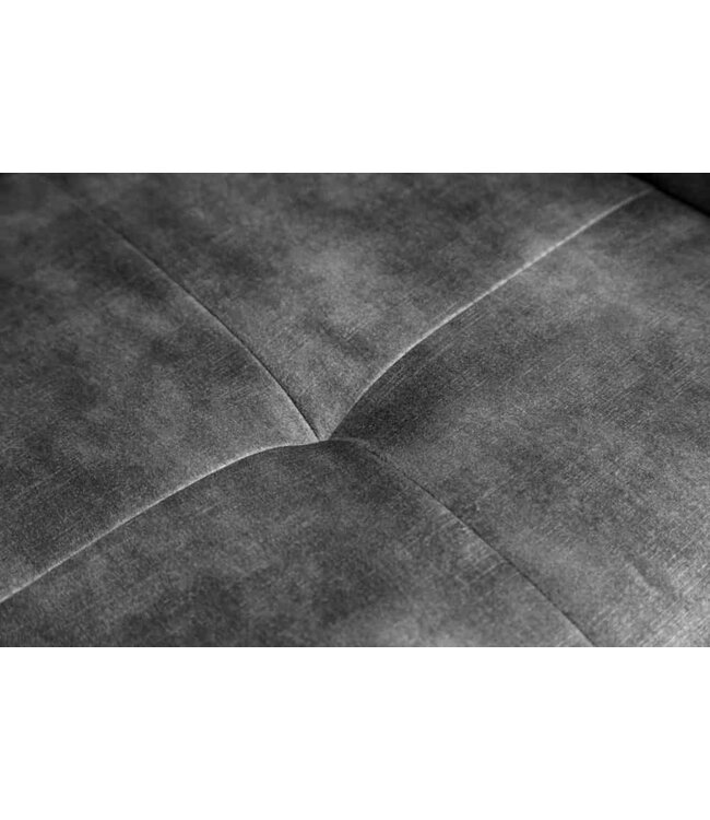 Invicta Interior Draaibare design stoel EUPHORIA donkergrijs fluweel met armleuning metalen frame zwart - 40263