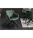 Invicta Interior Draaibare design stoel EUPHORIA donkergroen fluweel met armleuning metalen frame zwart - 40261