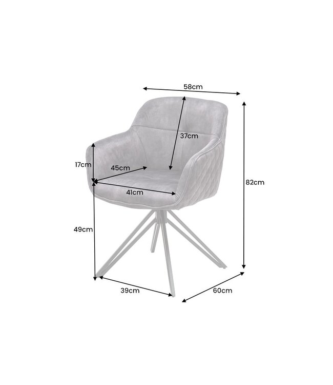 Invicta Interior Draaibare design stoel EUPHORIA donkergroen fluweel met armleuning metalen frame zwart - 40261