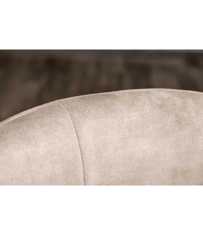 Invicta Interior Draaibare design stoel EUPHORIA champagne grijs fluweel met armleuning metalen frame zwart - 40259