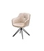Invicta Interior Draaibare design stoel EUPHORIA champagne grijs fluweel met armleuning metalen frame zwart - 40259
