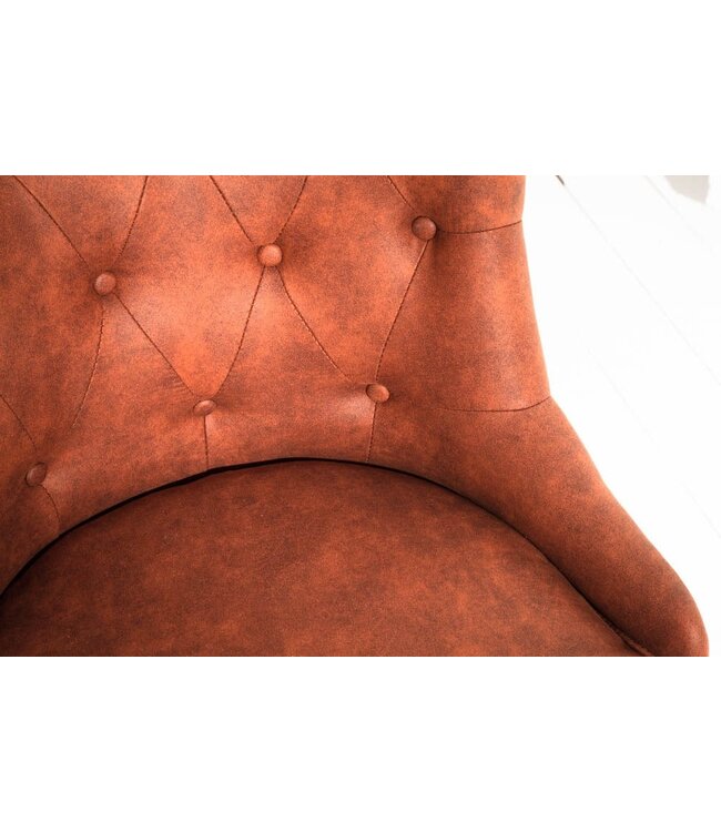 Invicta Interior In hoogte verstelbare bureaustoel VICTORIAN vintage lichtbruin met Chesterfield-quilt - 40166