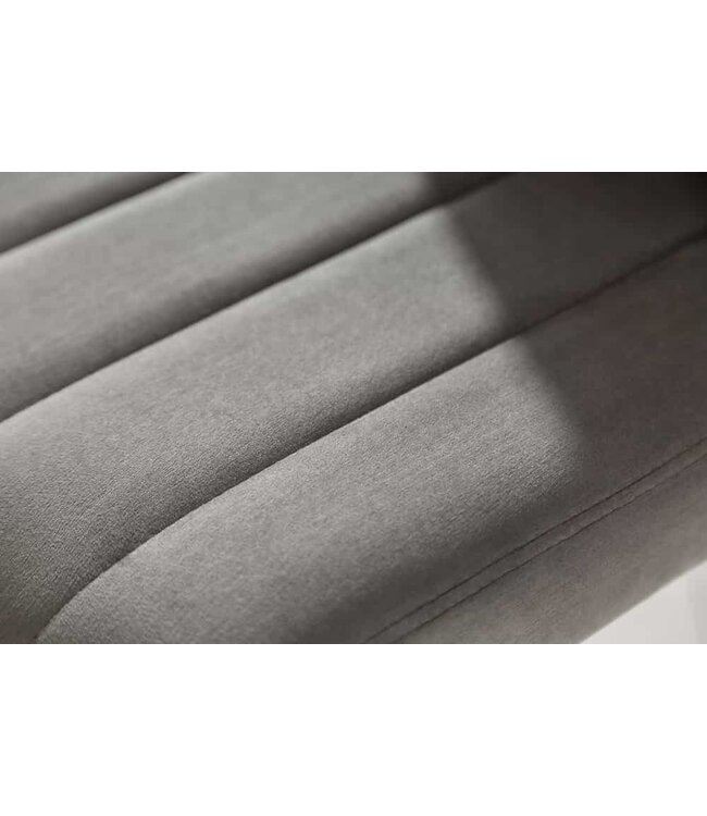 Invicta Interior Draaibare retro barkruk PORTLAND grijs fluwelen barkruk - 40125