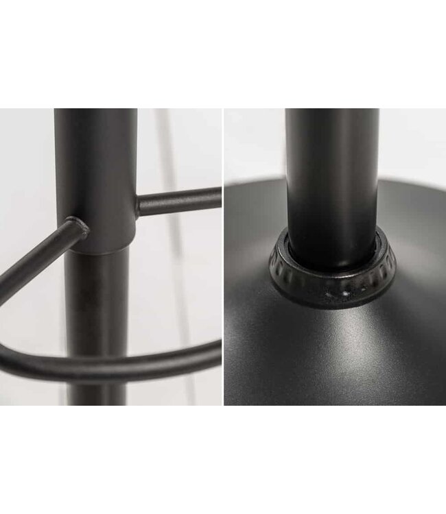 Invicta Interior Draaibare retro barkruk PORTLAND grijs fluwelen barkruk - 40125