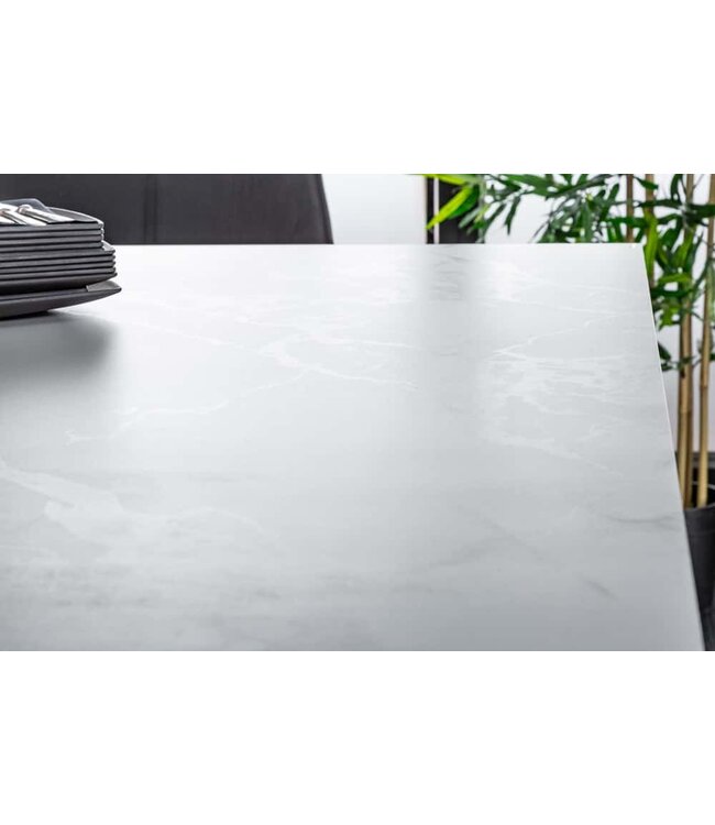 Invicta Interior Uitschuifbare eettafel EUPHORIA 180-220-260cm marmer wit keramiek gemaakt in Italie - 40122