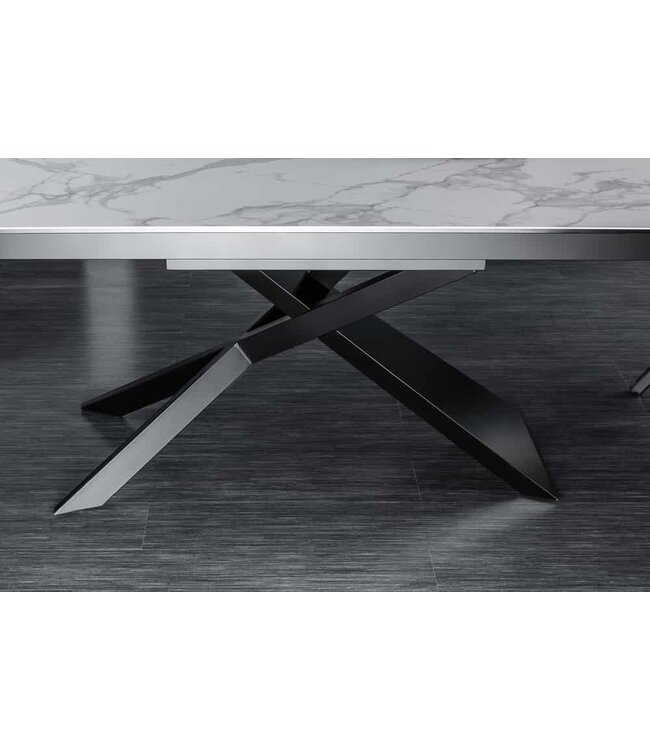 Invicta Interior Uitschuifbare eettafel EUPHORIA 180-220-260cm marmer wit keramiek gemaakt in Italie - 40122