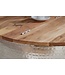 Invicta Interior Ronde salontafel ORIENT STORAGE 60cm zilver acaciahout met opbergruimte handgemaakt gehamerd - 40109