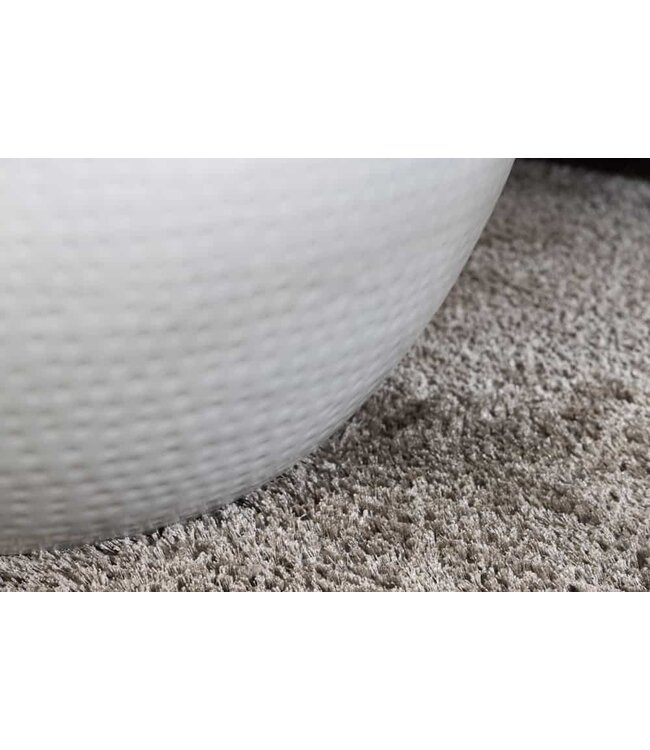 Invicta Interior Ronde salontafel ORIENT STORAGE 60cm wit acaciahout met opbergruimte handgemaakt gehamerd - 40108