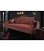 Invicta Interior Retro slaapbank DIVANI 220cm oudroze fluweel gouden poten bedfunctie 3-zitsbank - 40091