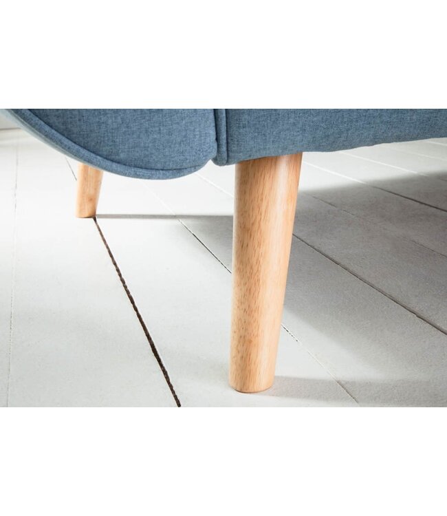 Invicta Interior Design slaapbank DIVANI 220cm lichtblauw bedfunctie 3-zitsbank Scandinavisch design - 40088