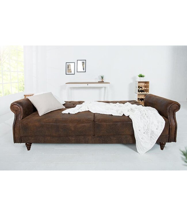 Invicta Interior Chesterfield 3-zitsbank MAISON BELLE AFFAIRE 220cm antiekbruin 3-zits met slaapfunctie - 40082