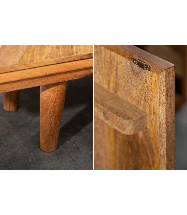 Invicta Interior Elegant dressoir LONG ISLAND 160cm mangohoutlook met retro patroon - 40053