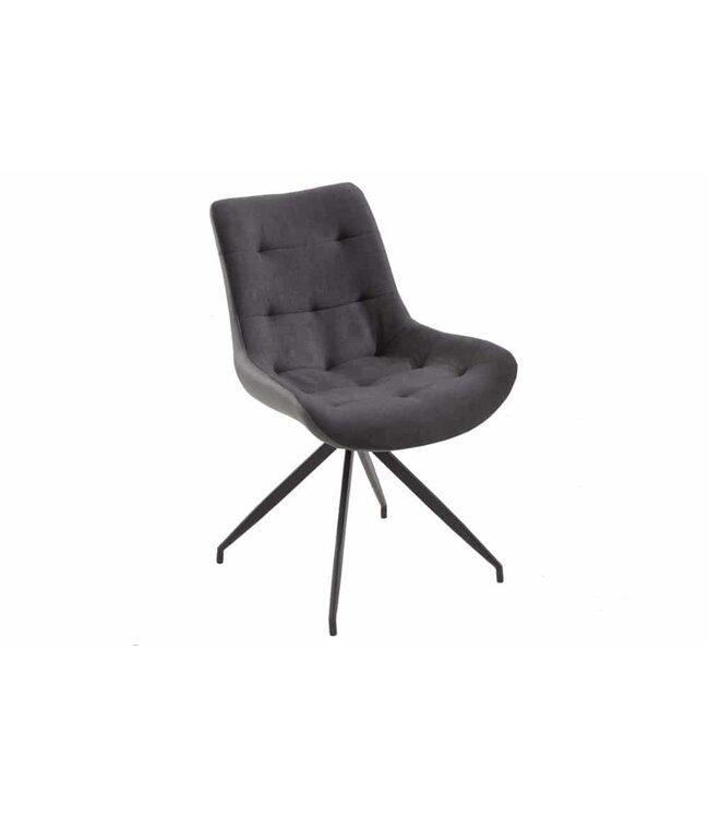 Invicta Interior Design stoel DIVANI donkergrijs metalen frame zwart in retrostijl - 40018