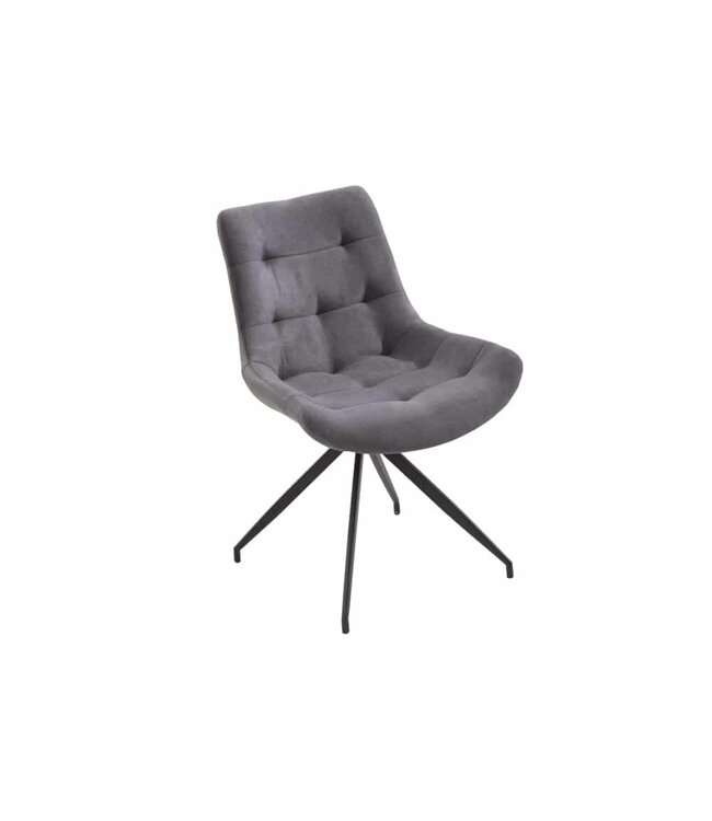 Invicta Interior Design stoel DIVANI lichtgrijs metalen frame zwart in retrostijl - 40017