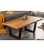 Invicta Interior Massief houten boomstam salontafel MAMMUT 110 cm acacia zwart metalen frame 3,5 cm tafelblad - 40014
