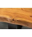 Invicta Interior Massief houten boomstam salontafel MAMMUT 110 cm acacia zwart metalen frame 3,5 cm tafelblad - 40014