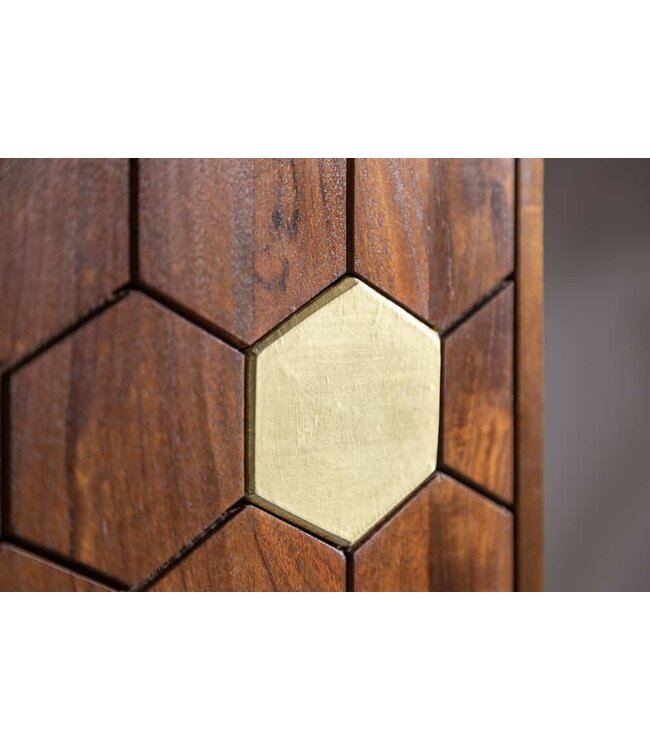 Invicta Interior Massieve barkast MYSTIC LIVING 75cm acacia bruin goud retro design - 39951