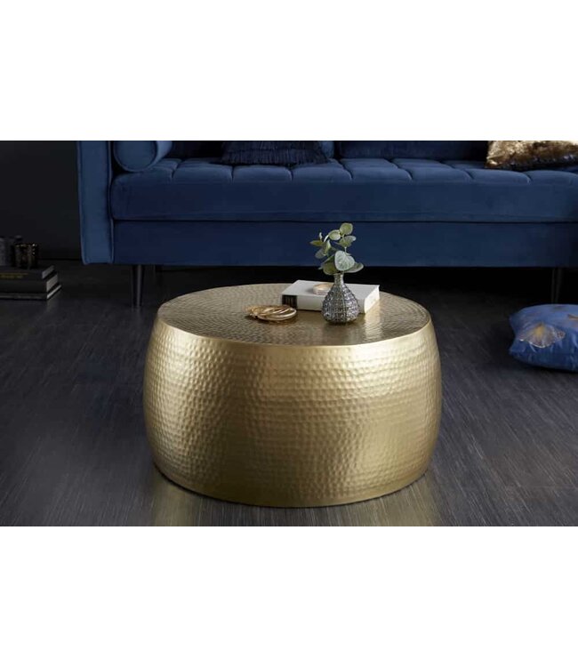 Invicta Interior Ronde salontafel ORIENT III 60cm goud metaal gehamerd ontwerp handgemaakt - 39886