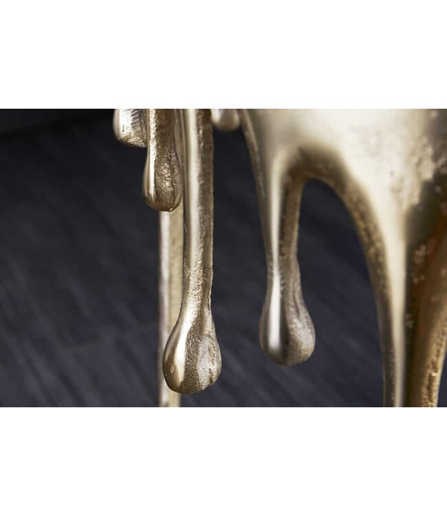 Invicta Interior Extravagante bijzettafel LIQUID LINE 50cm goud druppelvormig design metaal aluminium rond - 39882