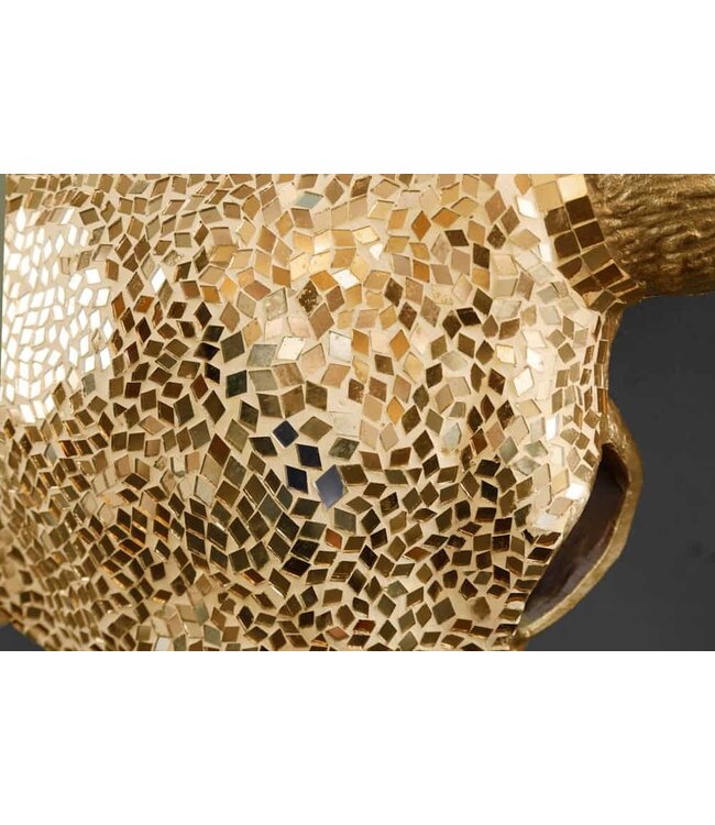 Invicta Interior Elegante stierenkop MATADOR 56cm goud met mozaiekversiering wanddecoratie - 39879