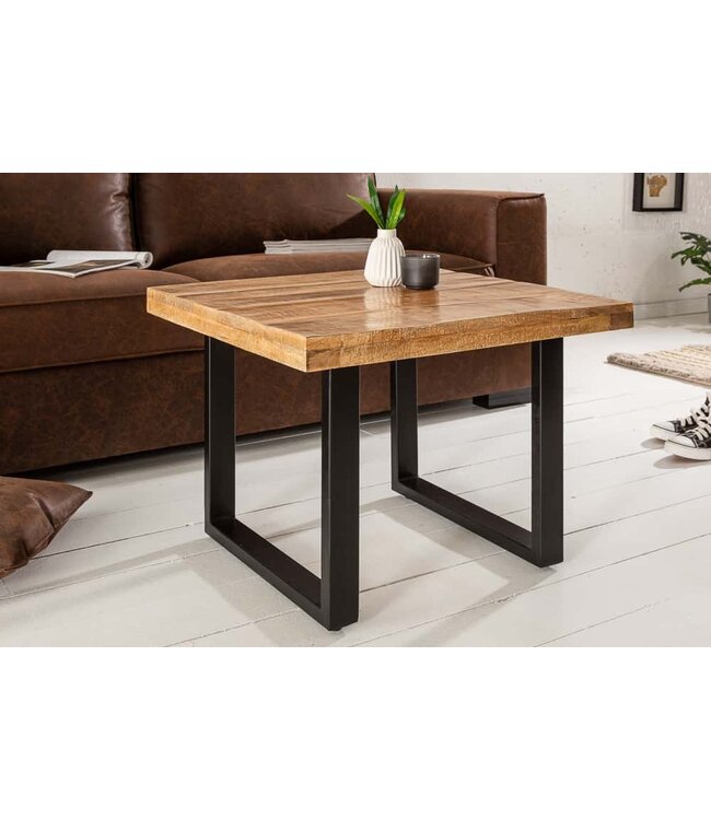 Invicta Interior Massieve salontafel IRON CRAFT 60cm mangohout industrieel design - 39873